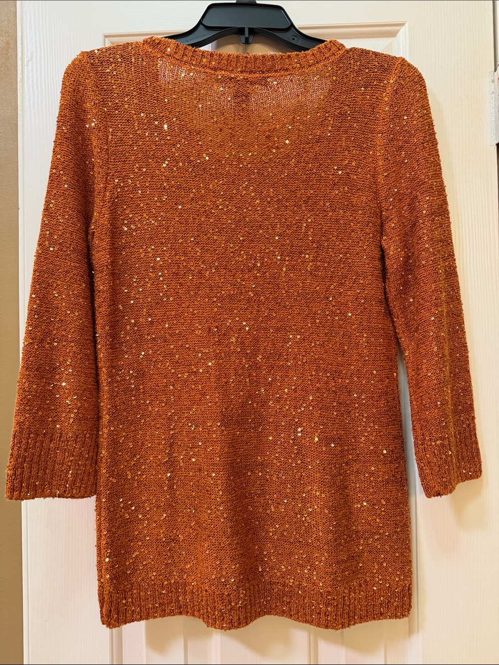 INC International Concepts Copper Sequin Long Sleeve Knit Dress - Picture 3 of 3
